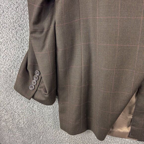 Chaps Blazer Men 42L Brown‎ Wool Cashmere Suit Jacket Business Casual Wedding - Picture 8 of 16
